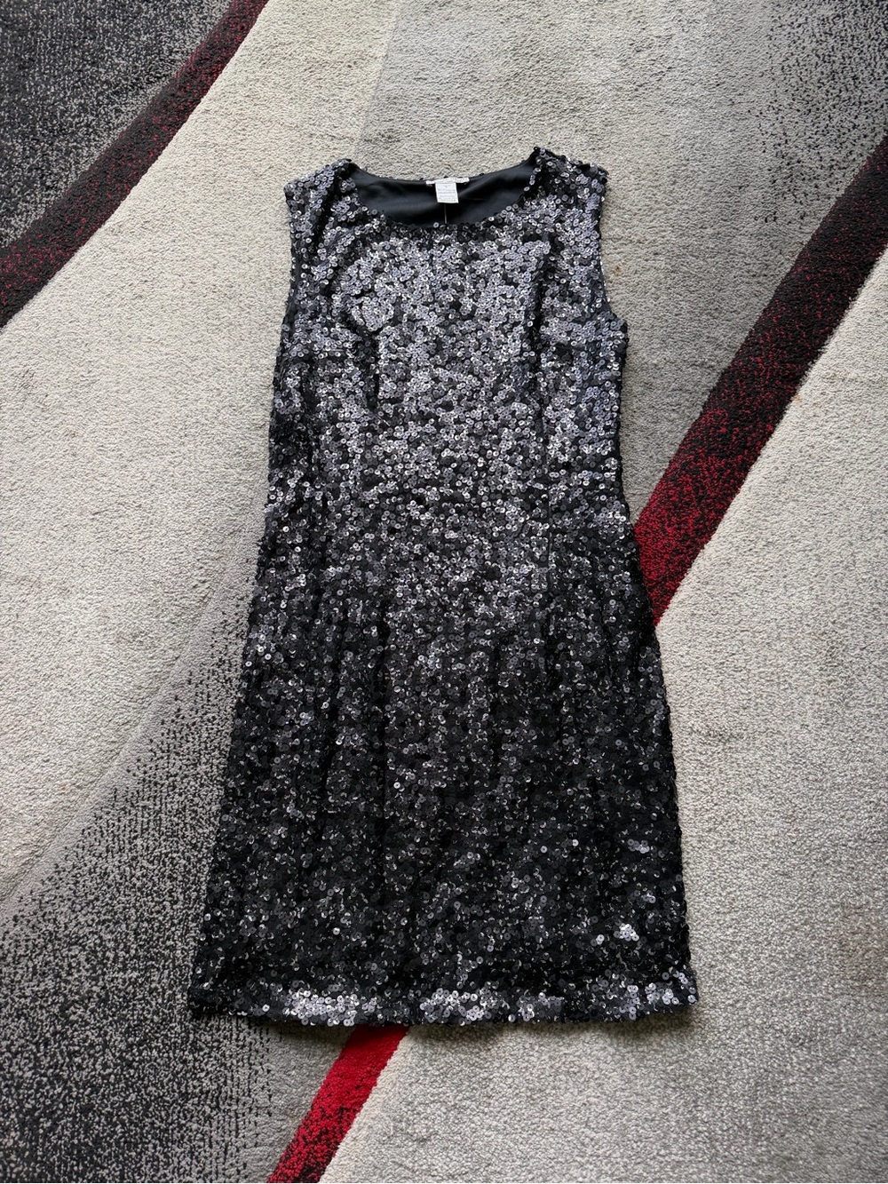 Alberto Makali Black Sequined Cocktail Sheath MIDI Dress